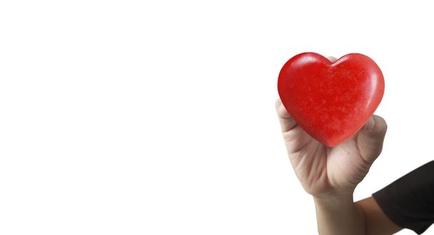 Χέρια με κόκκινη καρδιά. Υγεία καρδιάς. και έννοιες δωρεάς - Φωτογραφία, εικόνα