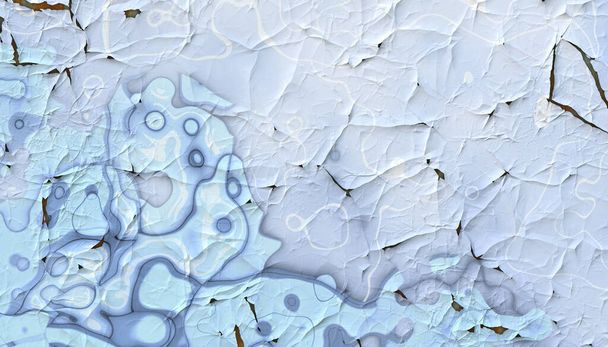 Creativo Fondo abstracto Línea de diseñoCurvas de arte ondas Azul Monótono y moderno sobre capa superpuesta Concepto mínimo Corte de papel - 3D renderizado
 - Foto, Imagen