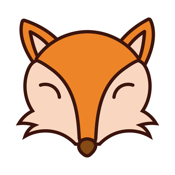 fox animal line and fill style icon - Vector, Image