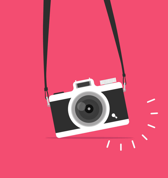 hanging camera vector flat style concept - Vector, afbeelding