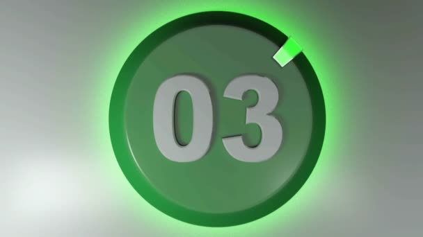 Het nummer 03 op een cirkel badge met een verlichte roterende cursor - 3D weergave video clip - Video