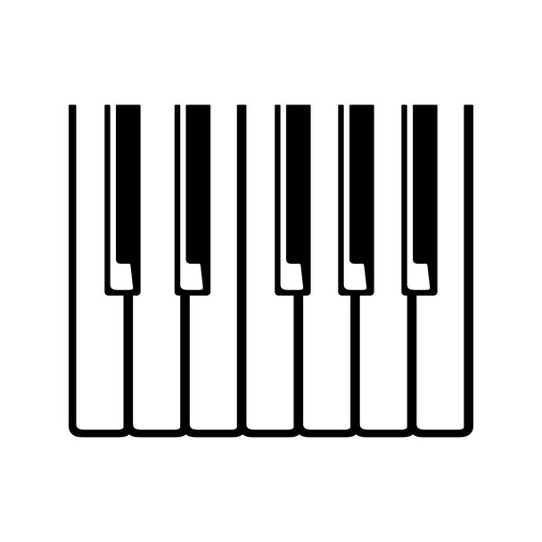 Piyano tuşları simgesi logo vektör illüstrasyonu siyahı - Vektör, Görsel