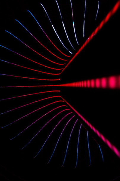 Neon background of lines and bokeh - Fotoğraf, Görsel