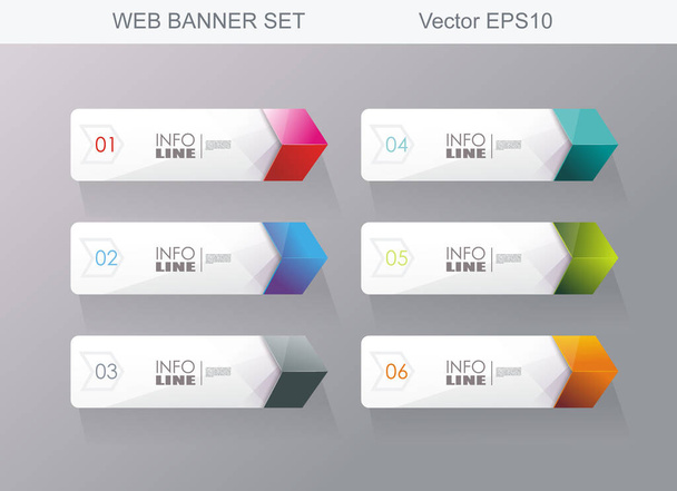 Web Banners Design. Can be used for workflow layout, diagram, number options, step up options, web design, banner template, infographic, timeline. - Vector, afbeelding