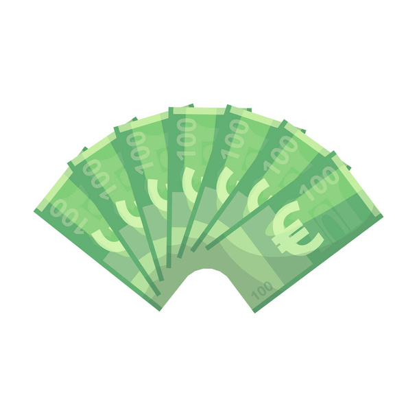 Euro money vector icon.Cartoon vector icon isolated on white background euro money. - Vektör, Görsel