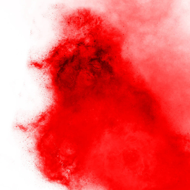 Color rojo salpicadura de acuarela, fondo abstracto expresivo brillante fondo fondo textura. Acuarela sobre papel blanco con diferentes tonos acuarela monocromo
 - Foto, Imagen