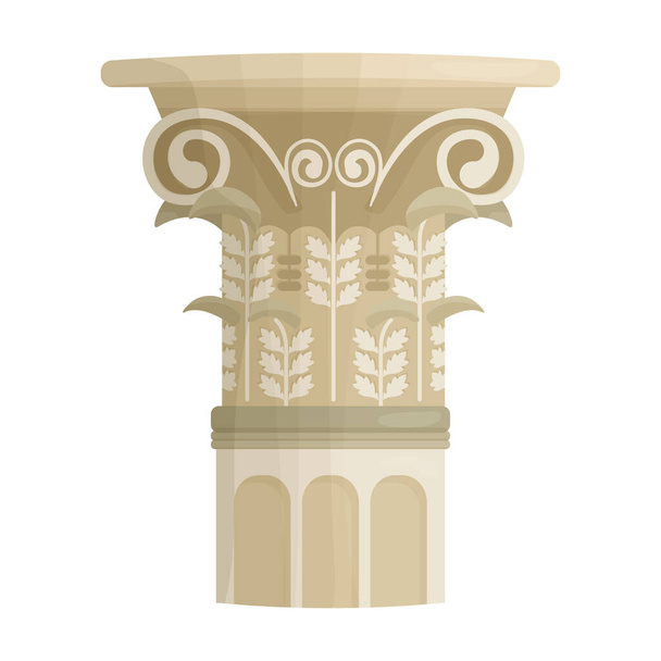 Pillar column vector icon.Cartoon vector icon isolated on white background pillar column. - Vector, Imagen