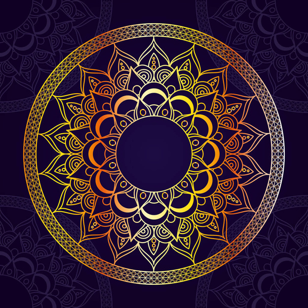 beautiful mandala with purple color background - Vector, Image
