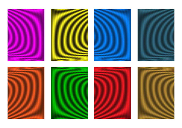 Set of 8 abstract background vector design templates. Can be used for print or web designs (catalog, brochure, book, ad etc). Multiple color variants - red, yellow, blue, green, orange, purple, brown, teal - Vector, Image