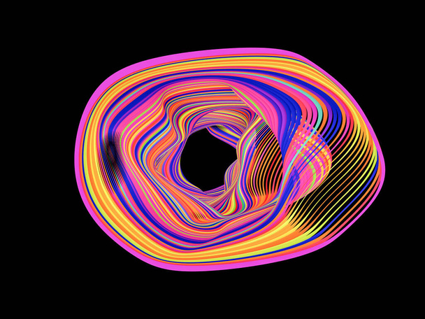 Abstract background of multicolored circular stripes for use in print and design. - Photo, Image