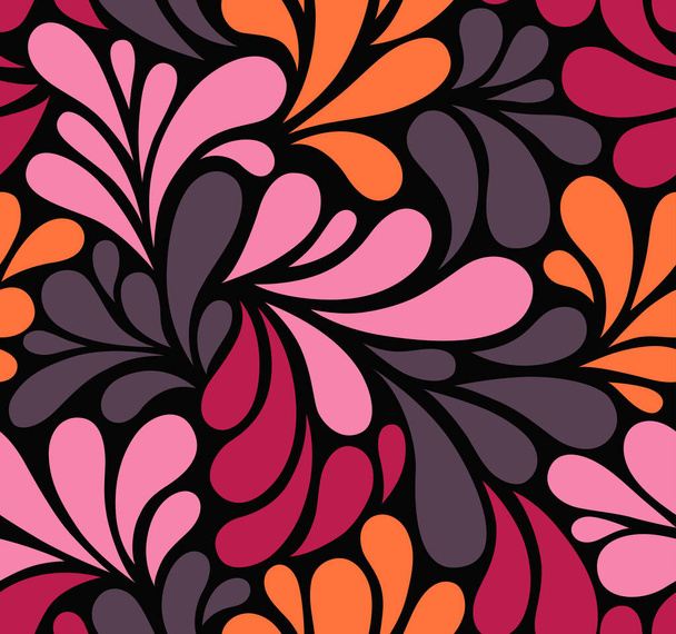 Vector seamless pattern with multicolor drops. Colorful abstract floral background. EPS 10 - Vettoriali, immagini