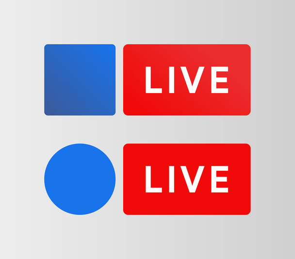 Social media Live button. Facebook style badge. Streaming blue icon. Bradcarting sign. - Vector, Image