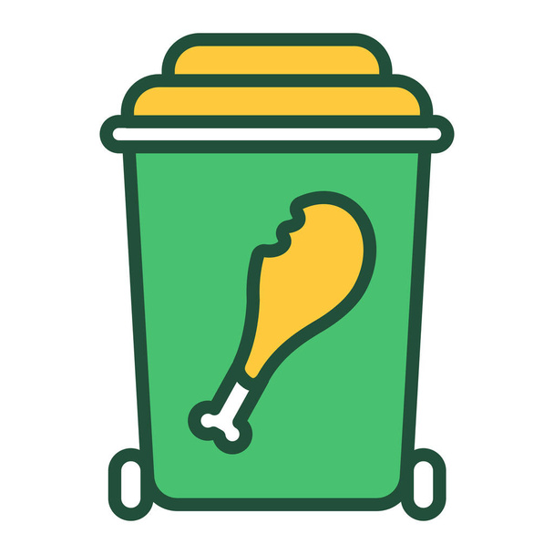 Kompost recycelbar Farbe Linie Symbol. Abfallrecycling. Mülltrennung. Umweltschutz. Umriss-Piktogramm für Webseite, mobile App, Promo. - Vektor, Bild