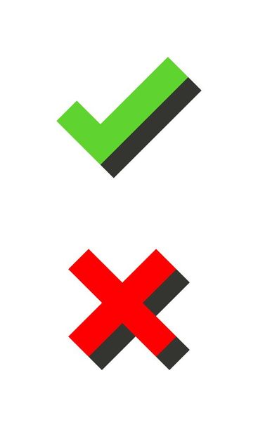 Yes No icon, do don't mark with shadow. Vector illustration - Vector, Image