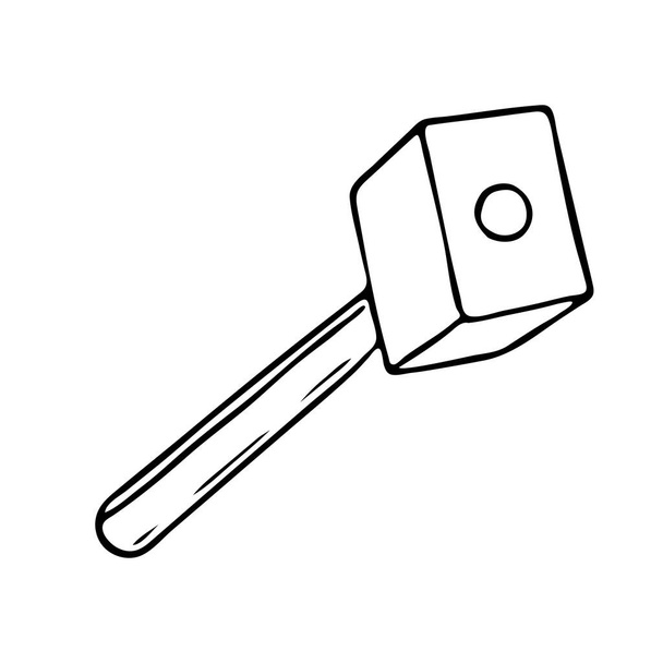 Illustration vectorielle noire dessinée à la main d'un marteau de serrurier métallique isolé sur fond blanc
 - Vecteur, image