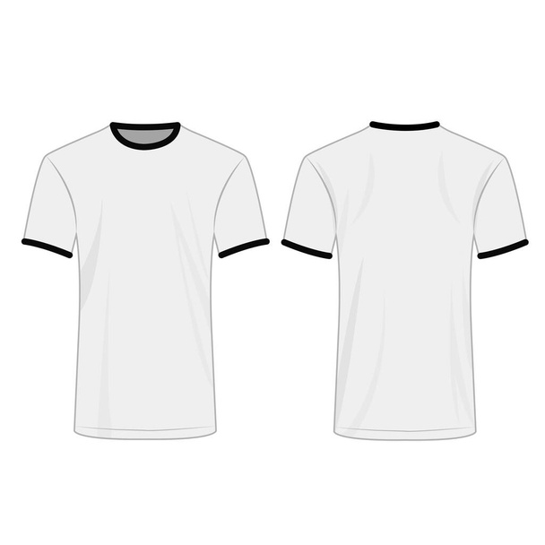 Dwa kolory t koszula biała i czarna izolowane wektor zestaw - Wektor, obraz
