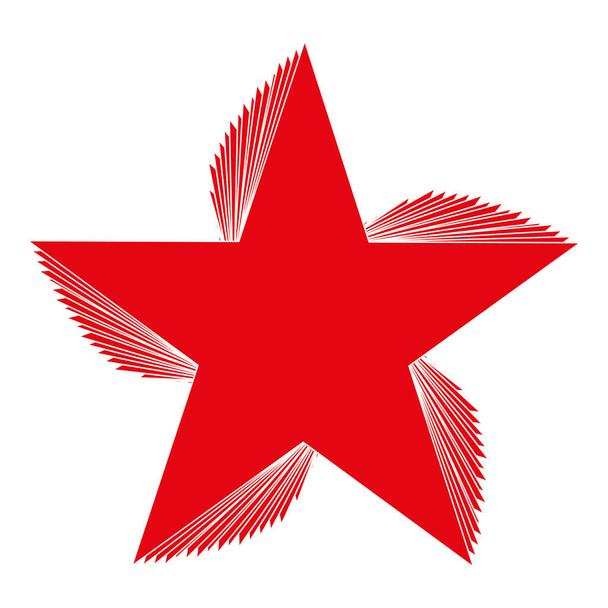 Five pointed star vector icon isolated on white background. Red stars sign, holiday 23 february pattern and 9 may victory day - Vector, Image