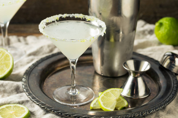Boozy Lime Drop Martini with a Sugar Rim - 写真・画像