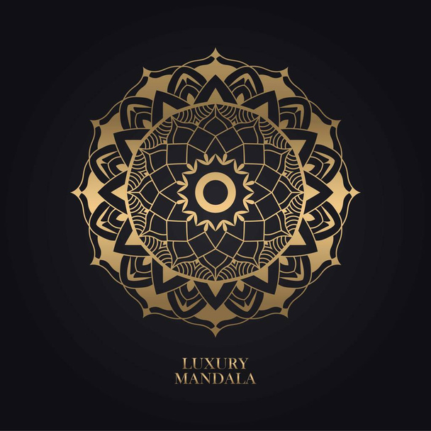 Luxus-Mandala-Design Hintergrund in Goldfarbe perfekt für Hintergrund, Logo, Banner, Karte, Hochzeitseinladung, Muster, etc - Vektor, Bild