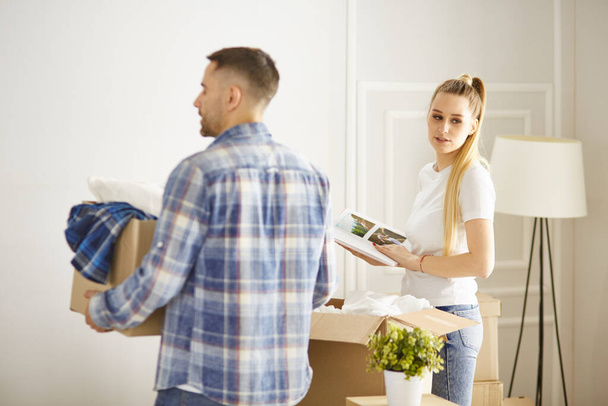 happy Young couple moving in new home - Photo, image