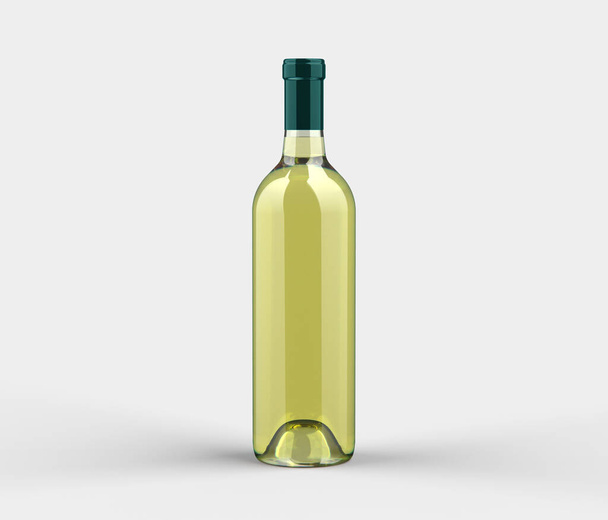 Wine bottle on background - Mock-up - Fotoğraf, Görsel