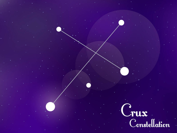 Crux takımyıldızı. Yıldızlı gece gökyüzü. Yıldız kümesi, galaksi. Derin uzay. Vektör illüstrasyonu - Vektör, Görsel