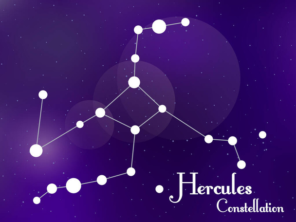 Das Sternbild Herkules. Sternenhimmel. Sternhaufen, Galaxie. Weltraum. Vektorillustration - Vektor, Bild