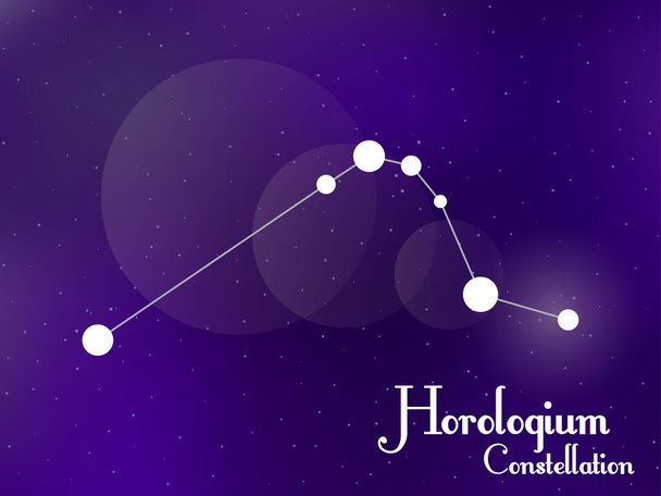 Constellation d'Horologium. Ciel étoilé. Un amas d'étoiles, galaxie. Dans l'espace. Illustration vectorielle
 - Vecteur, image