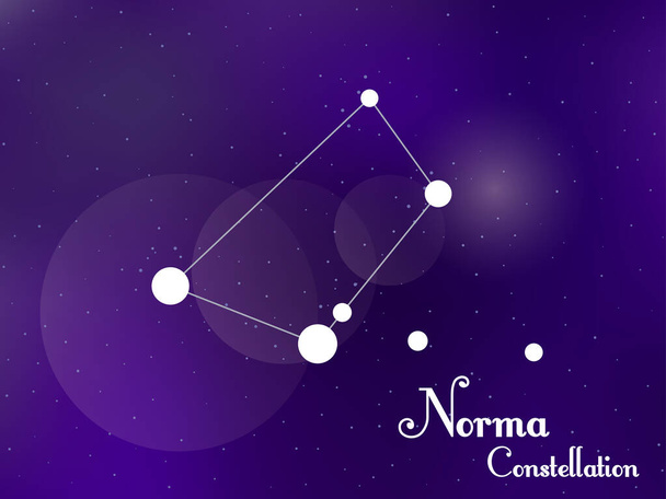 Norma Takımyıldızı. Yıldızlı gece gökyüzü. Yıldız kümesi, galaksi. Derin uzay. Vektör illüstrasyonu - Vektör, Görsel