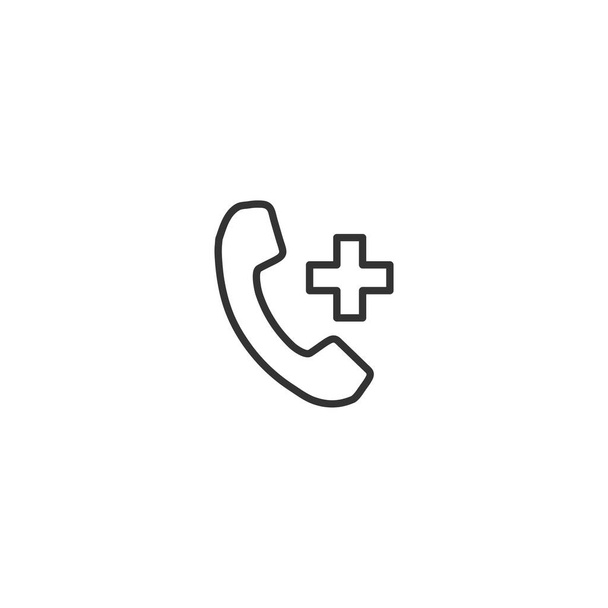 Phone icon in flat style. Telephone - call symbol. Call for help. Vector illustration - Vector, Image