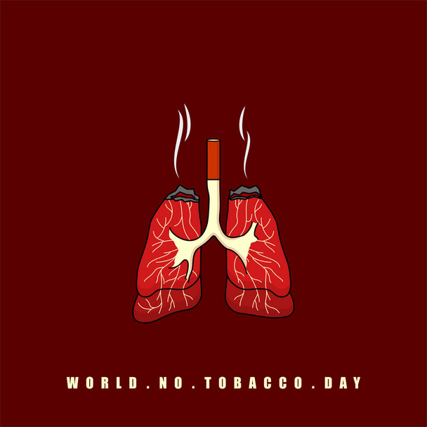 Journée mondiale sans tabac. Poumons brûlés avec cigarette. Célébrez le 31 mai. Illustration vectorielle
. - Vecteur, image