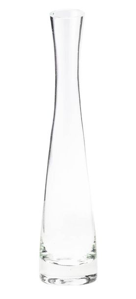 hoog glas bloem vaas geïsoleerd op witte achtergrond - Foto, afbeelding