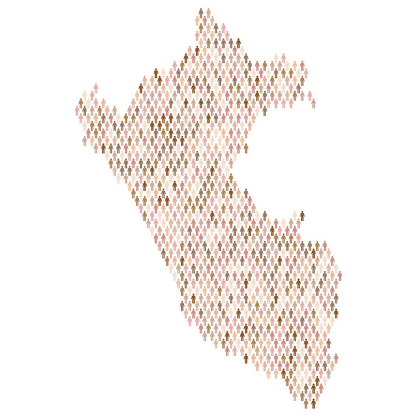 Perun populaatiotiedot. Kartta valmistettu tikku kuva ihmiset
 - Vektori, kuva