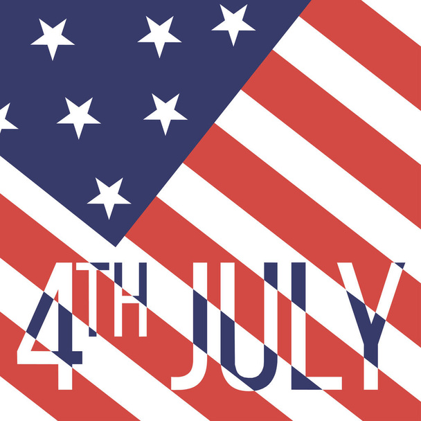 Vier juli Onafhankelijkheidsdag. Vlag van de VS. Vectorillustratie. - Vector, afbeelding