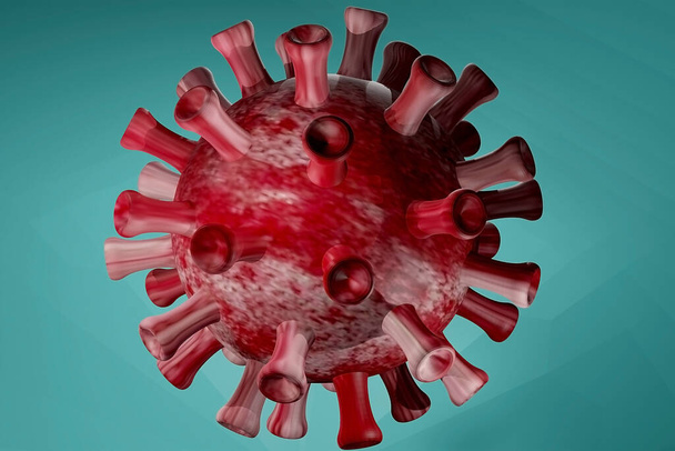 Coronavirus 3D, estirpe de coronavírus Covid19, surto pandêmico, conceito de propagação do país. Renderização 3D
 - Foto, Imagem