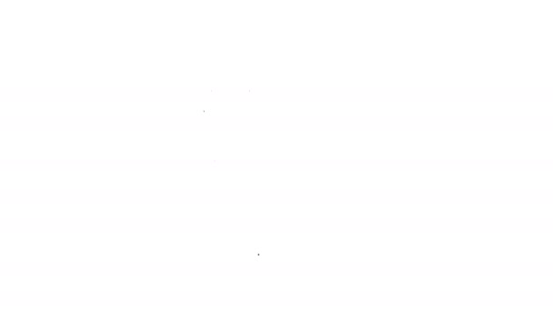 Zwarte lijn Elektrische stekker pictogram geïsoleerd op witte achtergrond. Concept van aansluiting en ontkoppeling van de elektriciteit. 4K Video motion grafische animatie - Video