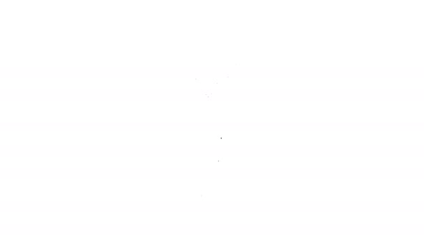 Línea negra Bombilla con icono de hoja aislada sobre fondo blanco. Concepto de energía ecológica. Concepto de energía alternativa. Animación gráfica de vídeo 4K - Imágenes, Vídeo