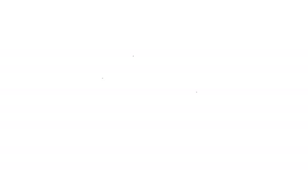 Zwarte lijn Prullenbak symbool pictogram geïsoleerd op witte achtergrond. Circulaire pijl pictogram. Milieu recycleerbaar wordt groen. 4K Video motion grafische animatie - Video