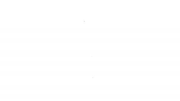 Μαύρη γραμμή Trowel εικονίδιο απομονώνονται σε λευκό φόντο. 4K Γραφική κίνηση κίνησης βίντεο - Πλάνα, βίντεο