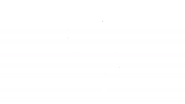 Schwarze Linie Elektrostecker-Symbol isoliert auf weißem Hintergrund. Konzept der Verbindung und Abschaltung der Elektrizität. 4K Video Motion Grafik Animation - Filmmaterial, Video
