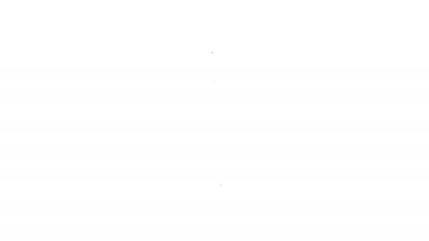 Fekete vonal Trowel ikon elszigetelt fehér háttérrel. 4K Videó mozgás grafikus animáció - Felvétel, videó