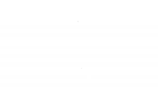 Schwarze Linie Kelle Symbol isoliert auf weißem Hintergrund. 4K Video Motion Grafik Animation - Filmmaterial, Video