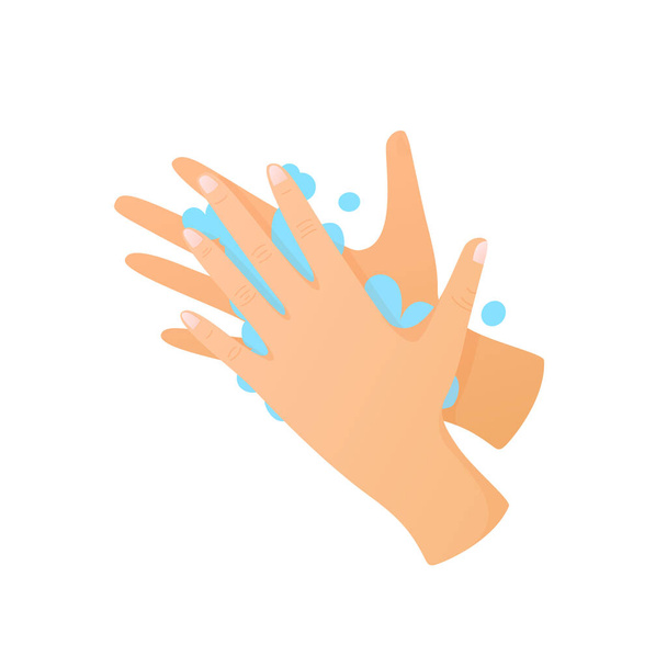 Lavarse las manos aisladas en concepto de higiene blanca
. - Vector, imagen