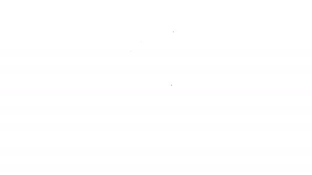 Czarna linia Przekreślona linijka i ikona ołówka odizolowana na białym tle. Prosty symbol. Narzędzia do rysowania i edukacji. 4K Animacja graficzna ruchu wideo - Materiał filmowy, wideo