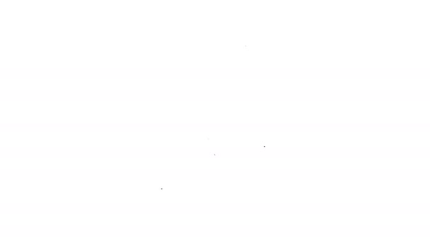 Linea nera Immagine icona orizzontale isolata su sfondo bianco. Animazione grafica 4K Video motion - Filmati, video