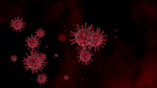 Coronavirus 2019-nCov. Інфікований вірус у крові. Вірус мікроскопа закривається. 3d рендеринг. Концепція SARS-CoV-2. Світова пандемія, поширення вірусу. COVID-19 - Кадри, відео