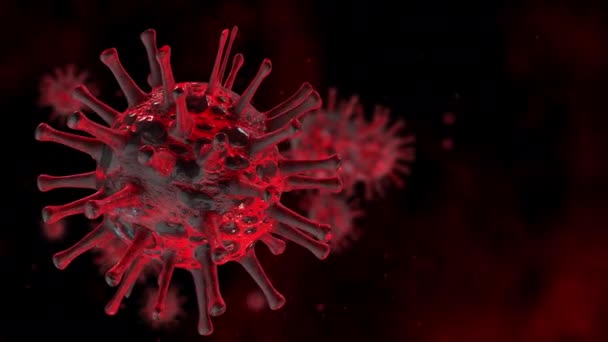 Coronavirus 2019-nCov. Μολυσμένος ιός στο αίμα. Ιός μικροσκοπίου κοντά. 3d απόδοση. Έννοια SARS-CoV-2. Παγκόσμια πανδημία, η εξάπλωση του ιού. COVID-19 - Πλάνα, βίντεο