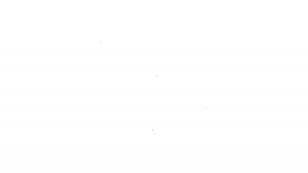 Czarna linia Koperta ikona izolowana na białym tle. Symbol listu e-mail. 4K Animacja graficzna ruchu wideo - Materiał filmowy, wideo