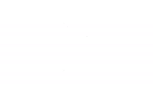 Ligne noire Icône du drapeau isolé sur fond blanc. Marqueur de position symbole. Animation graphique de mouvement vidéo 4K - Séquence, vidéo