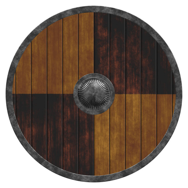 Banner de escudo de madera viejo
 - Foto, imagen